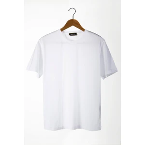 Terapi Men Erkek Bisiklet Yaka Oversize Rahat Kalıp Basic T-Shirt 22Y-3400761-1 Beyaz