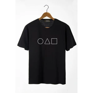 Terapi Men Erkek Siyah Önü Squid Game Baskılı Bisiklet Yaka Oversize T-Shirt 22Y-3400762-57