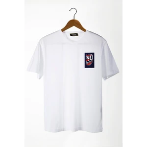 Terapi Men Erkek Beyaz Önü No Regret Baskılı Bisiklet Yaka Oversize T-Shirt 22Y-3400762-56