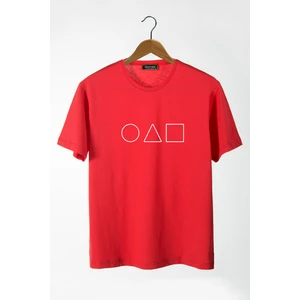 Terapi Men Erkek Kırmızı Önü Squid Game Baskılı Bisiklet Yaka Oversize T-Shirt 22Y-3400762-57