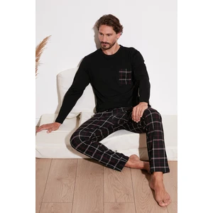 Ekoseli Cepli Beli Lastikli % 100 Pamuk Regular Fit Pijama Takımı Erkek Pijama Takımı 6572001