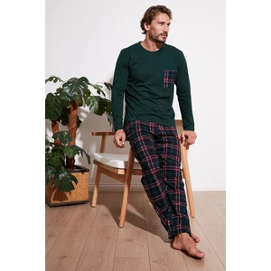 Ekoseli Cepli Beli Lastikli % 100 Pamuk Regular Fit Pijama Takımı Erkek Pijama Takımı 6572001