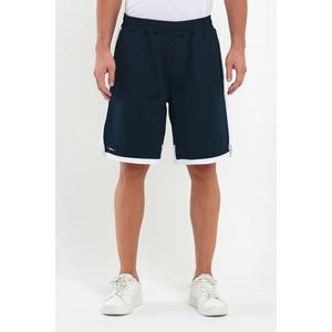 File Şeritli Polyester Erkek Spor Şort