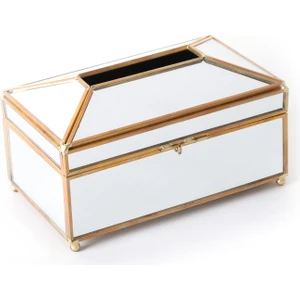 Lüks Avrupa Tarzı Pratik Ayna Cam Mendil Su Geçirmez Kağıt Havluluk Tuvalet Masası Tepsisi Ev Dekor - M (Yurt Dışından)