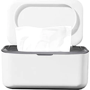 Islak Mendil Dispenseri, Bebek Peçetesi Saklama Kutusu Tutucu Konteyner Ev, Ofis Için Toz Geçirmez Islak Mendil Kutusu (Gri) (Yurt Dışından)