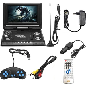 Taşınabilir 7.8 Inç Tv Ev Araba DVD Oynatıcı Hd VCD CD Mp3 Hd Evd Oynatıcı Tv/fm/usb/oyun Fonksiyonu-Ab Tak (Yurt Dışından)