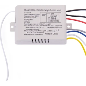 4 Yollu Işık Lambası Dijital Kablosuz Uzaktan Kumanda Anahtarı Açık/kapalı 220V (Yurt Dışından)