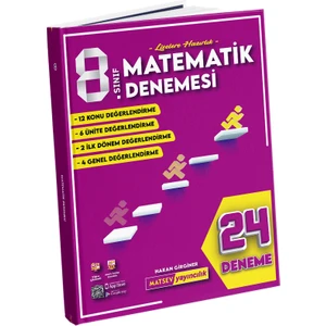 Matsev Yayıncılık 8. Sınıf Matematik Denemesi 2023-2024 - 24 Deneme