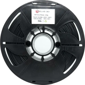 Elas 3D Elas Siyah Pet-G Filament 1.75MM 1kg