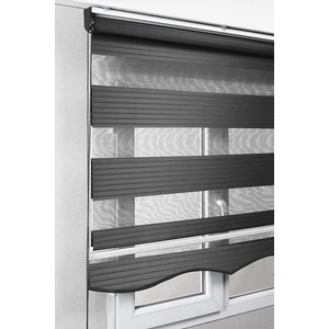 Bizden Perde Etekli Antrasit Pileli Zebra Stor Kaliteli Güneşlik Perdeler