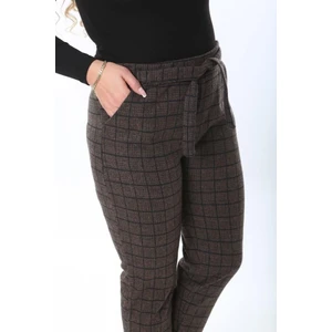 Kadınbüyük Beden Cepli Kuşaklı Jakarlı Pantolon