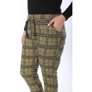 Kadınbüyük Beden Cepli Kuşaklı Jakarlı Pantolon