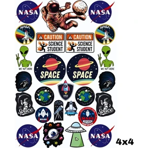 Fatih Sticker Nasa Space Karışık A4 Sticker Çıkartma