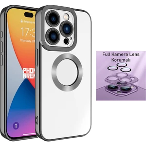 iPhone 15 Pro Max Kılıf Şık Logo Gösteren Tasarımlı Kamera Lens Korumalı Yumuşak Silikon Slot Case