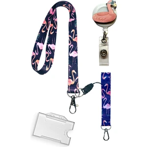 Flamingo 4 Lü Set Boyun Ipi Anahtarlık Yoyo Yaka Kartlığı