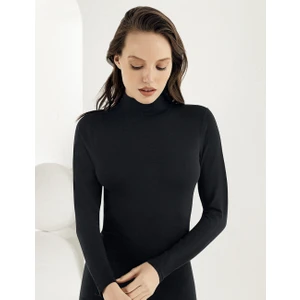 Uzun Kollu Balıkçı Yaka Body Siyah MB1036-SH
