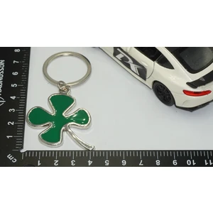 Alfa Romeo Yonca Logo Yeşil Metal Anahtarlık