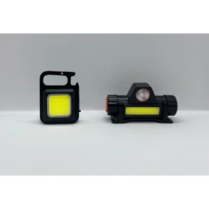 Kafa Feneri Şarjlı Mıknatıslı Lityum Lion Pilli 1200 Lümen Cob ve 800 Lümen 30 Cob LED Mıknatıslı, Ayaklı, Anahtarlıklı Kamp, Acil Durum, Mini El Feneri