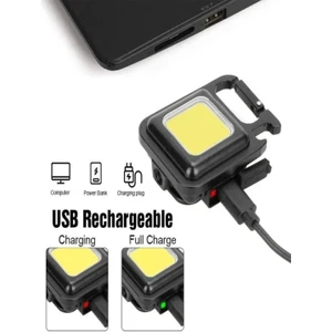 Hineza Home Mini LED Işıldak Kamp Feneri Güçlü Işık 600 Lümen Cob Rechargeable Şarj Edilebilir Fener