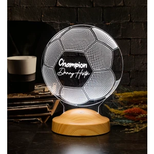 Futbol Severler İçin 3D LED Lamba - Kişiye Özel Logolu Futbol Topu Gece Lambası - Antrenöre, Oyuncuya ve Taraftarlara Hediye