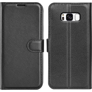 Seashell Digital Samsung Galaxy S8 Litchi Için Folio Flip Cüzdan Stand Tasarım - Siyah (Yurt Dışından)