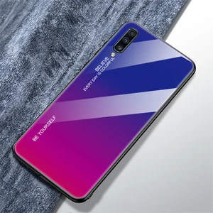 Seashell Digital Samsung Galaxy A70 - Mavi/gül Için Gradyan Renk Cam+Tpu Hibrit Kılıf (Yurt Dışından)