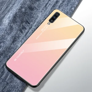 Seashell Digital Samsung Galaxy A70 - Altın/pembe Için Gradyan Renk Cam+Tpu Hibrit Kılıf (Yurt Dışından)