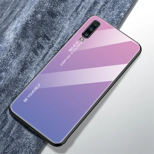 Seashell Digital Samsung Galaxy A70 - Pembe/mor Için Gradyan Renk Cam+Tpu Hibrit Kılıf (Yurt Dışından)