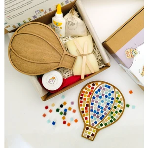 Mia Creative Art - Balon Figürü Ahşap Çocuk Mozaik Seti - Doğal Ahşap - Eğitici Oyun Seti - Çocuk Aktivite Seti