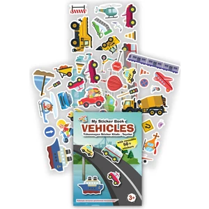 Mert Bebek My Sticker Book '' Vehicles'' , Tükenmeyen Sticker Kitabı Taşıtlar