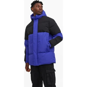 Jack & Jones Kapüşonlu Saks-Siyah Erkek Mont 12235870