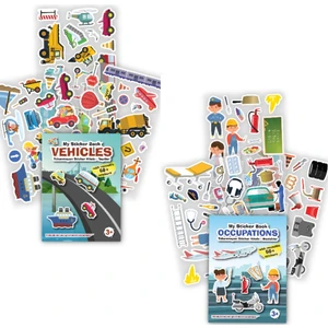 Mert Bebek My Sticker Book '' Taşıtlar-Meslekler'' , 2’li Set Tükenmeyen Sticker Kitabı