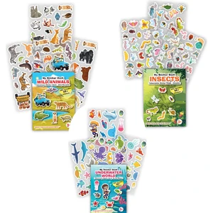 Mert Bebek My Sticker Book ''Vahşi Hayvanlar - Böcekler - Sualtı'' - 3’lü Set Tükenmeyen Sticker Kitabı