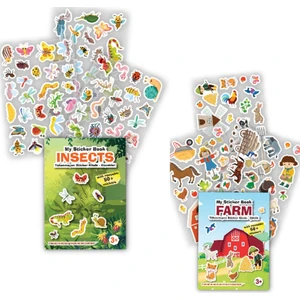 Mert Bebek My Sticker Book '' Böcekler-Çiftlik'' ,  2’li Set Tükenmeyen Sticker Kitabı