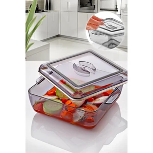 Akrilik Kare Saklama Kabı - Yemek Saklama Kabı 2 Litre