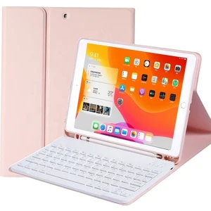 Apple iPad Air 3.nesil 10.5 Inç Kılıf Seri A1701,A1709,A1852 Yatay Standlı Kalem Bölmeli Bluetooth Klavyeli Deri Kapaklı Kılıf
