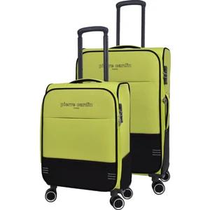 Pierre Cardin Ultra Light Hafif Lüx Kumaş 2'li Valiz Seti Orta Boy Kabin Boy Yeşil PC8200