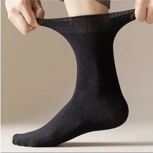 6 Çift Siyah Lastiği Sıkmayan Penye Bambu Şeker Çorabı