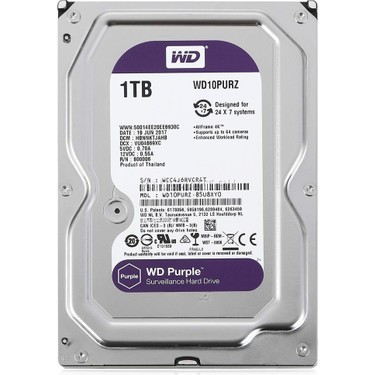 WD 1 Tb Wd 3.5 Purple Sata3 5400RPM 64MB 7/24 Guvenlık Fiyatı