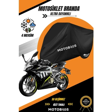 Motobros Cf 250 Sr  Siyah Su Geçirmez Dayanıklı Motosiklet Brandası (En Kalın) Kumaş Ömürlük