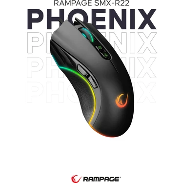 Rampage SMX-R22 PHOENIX Siyah 7 Tuşlu RGB 7200DPI Gaming Oyuncu
