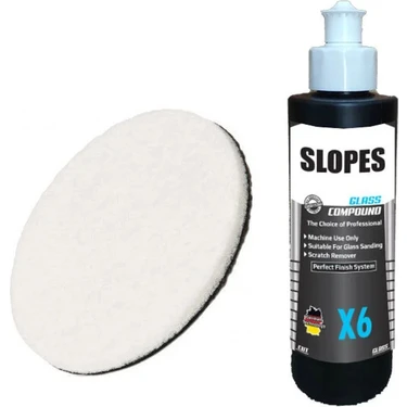 Slopes X6 Glass Compound Çizik Giderici Cam Pastası 250ML. Keçe