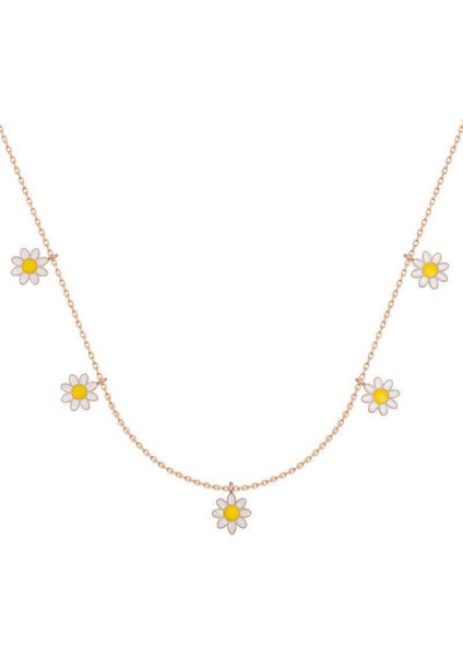 925 Ayar Gümüş Papatya Şans Kadın Gümüş Kolye