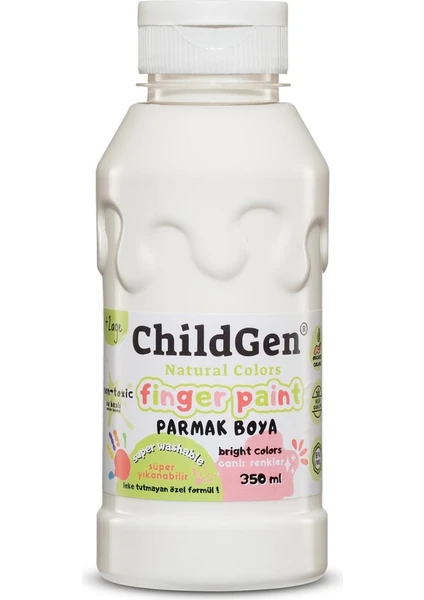 Childgen Süper Yıkanabilir Parmak Boya 350ML - Beyaz