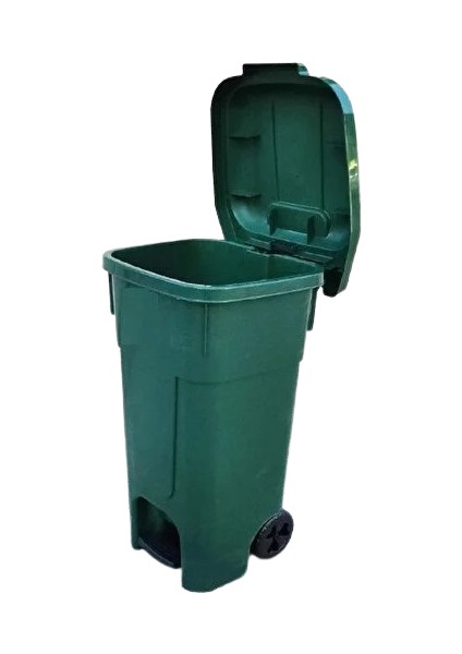 Violet Konteyneri Büyük Boy Ayak Pedallı Kova Kapaklı Tekerlekli Çöp Arabası Yeşil 60 lt