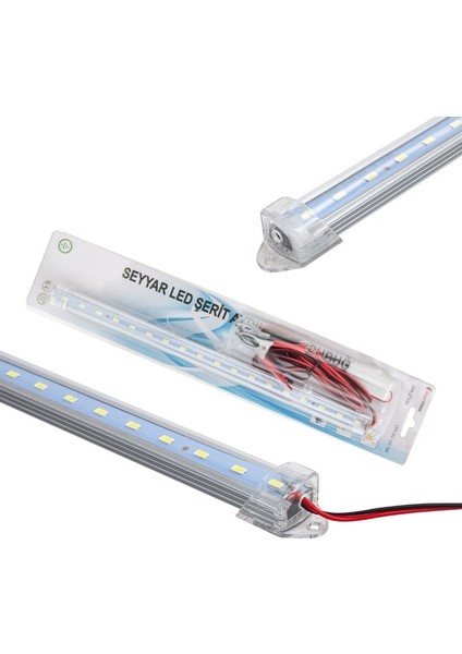 SM-2100 Şeffaf 12 V-30 cm -5 W Seyyar Şerit LED Çubuk Beyaz 1 M