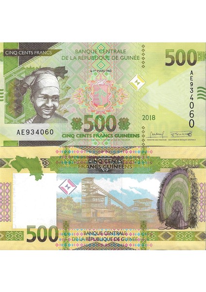 Yeni Gine 2018 Yılı 500 Francs Yabancı Kağıt Para Çil (Unc) Koleksiyon Para