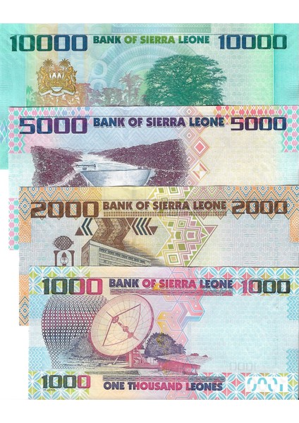Sierra Leones 2021 Yılı 1000/2000/5000/10000 Leones Yabancı Kağıt Para Set Çil (Unc) Koleksiyon Para fiyatları