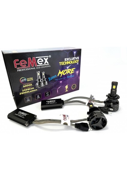 Super More H8 Şimşek Etkili LED Xenon 240W 28000 Lumen