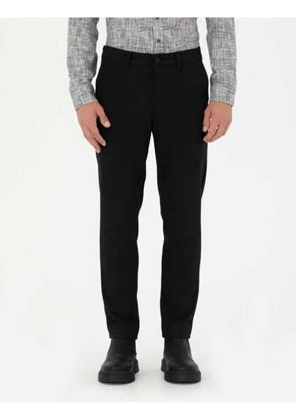 Pierre Cardin Erkek Siyah Slim Fit Kanvas Pantolon 50276751-VR046